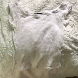 White Rigid Crop Off the shoulder